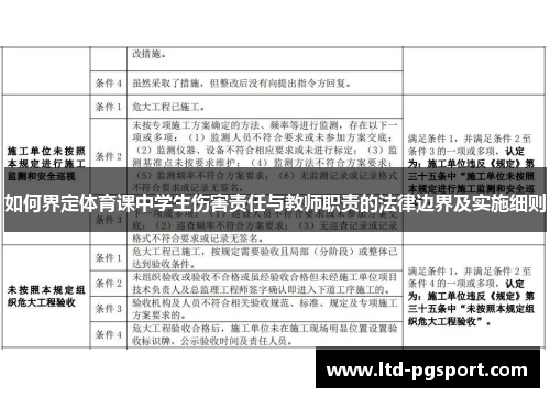 如何界定体育课中学生伤害责任与教师职责的法律边界及实施细则